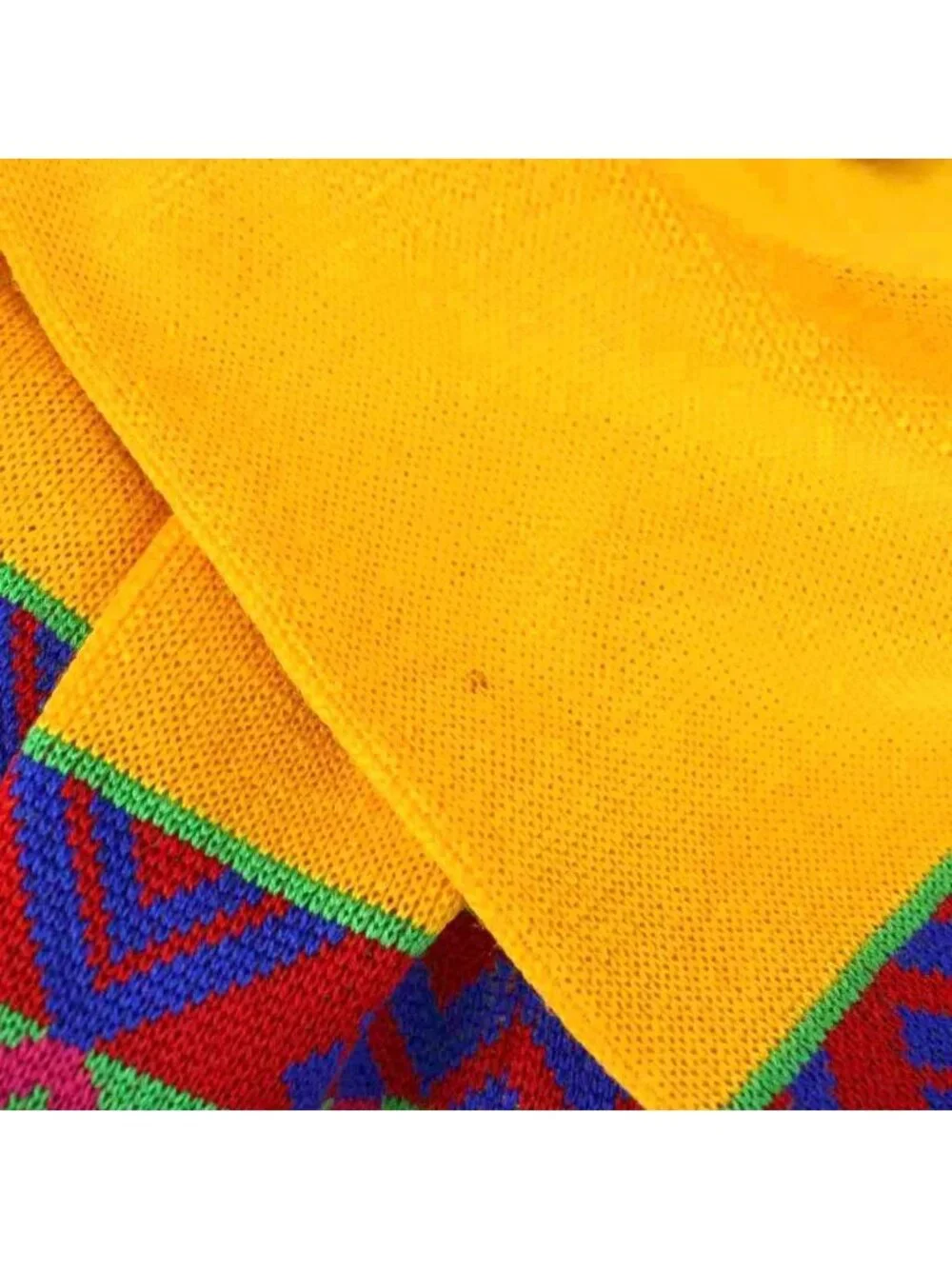 Saint Laurent Knit Sweater Wool Shoulder Pad M Yellow Geometric Pattern Long